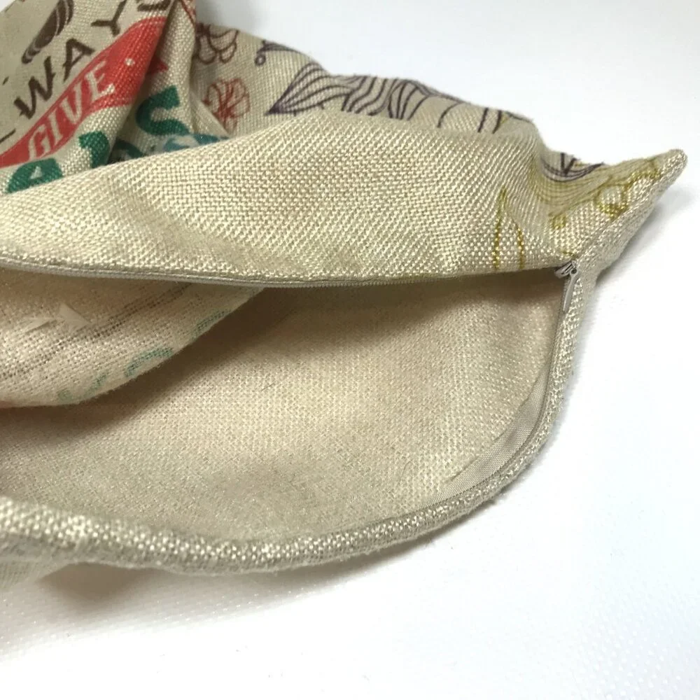 Thanksgiving Pillow Cover Burlap 16